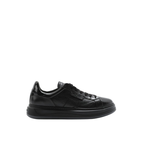 Sneakers Uomo con tomaia in pelle e suola in gomma tono su tono